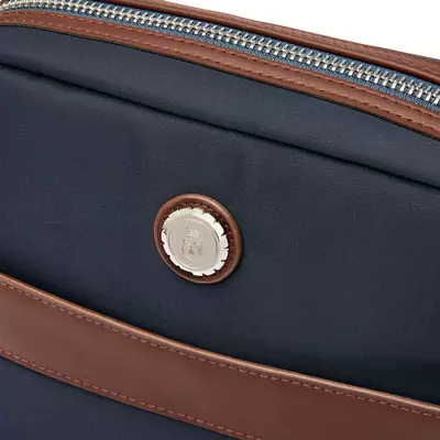 Reporter bag Button Navy & Brown