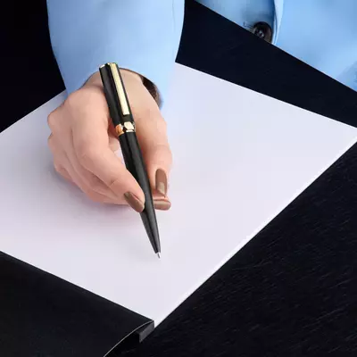 Метална химикалка Arche Double B Black & Gold