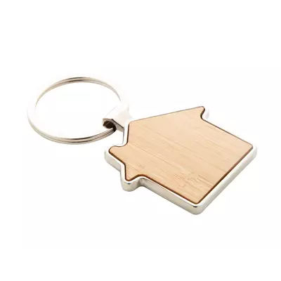 Ключодържател метал и бамбук Къща