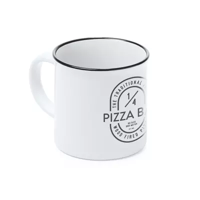 Керамична чаша с цветен ръб