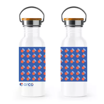 Стоманен термос с бамбуков капак