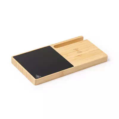 Подложка за чаша с безжично зарядно и стойка за телефон