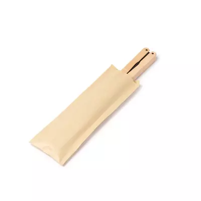 Foldable fan with wooden spokes