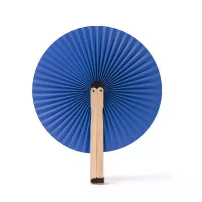 Foldable fan with wooden spokes