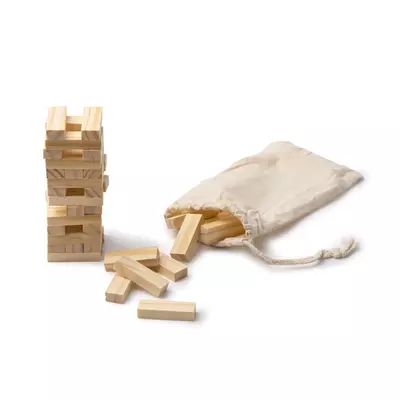 Jenga in cotton drawstring bag