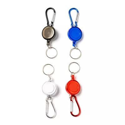 Keyring with carabiner and retractable ring