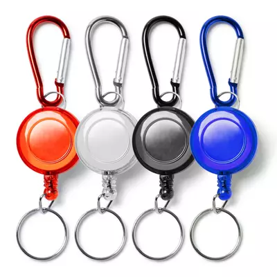 Keyring with carabiner and retractable ring