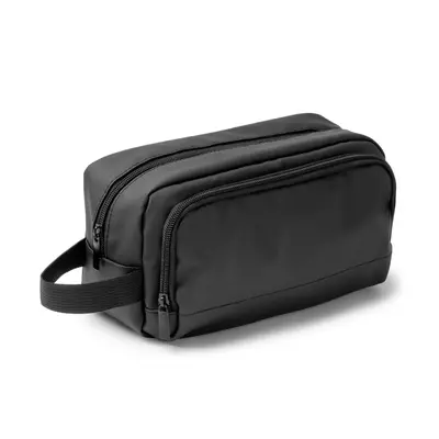 Eco-leather toiletry bag with two compartments
