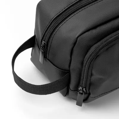 Eco-leather toiletry bag with two compartments