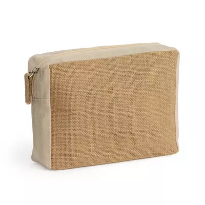 Cosmetic bag made of cotton and jute