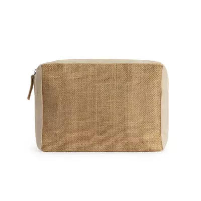 Cosmetic bag made of cotton and jute