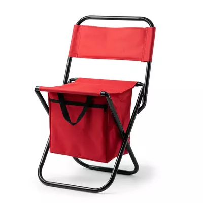 Folding camping chair with insulated compartment