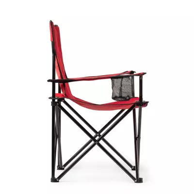 Folding camping chair with drink holder and carry case