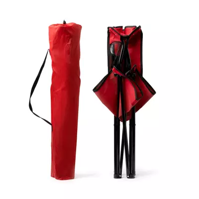 Folding camping chair with drink holder and carry case