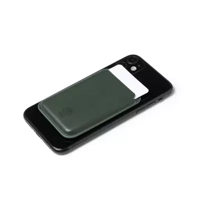 Leather card case with magnet for phone