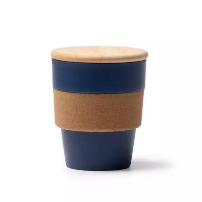 Eco cup with bamboo lid and cork grip