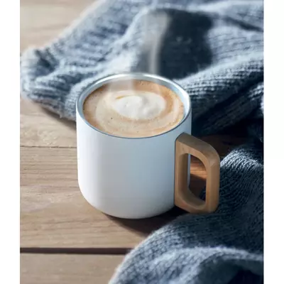 Double wall mug with a wooden handle 350 ml