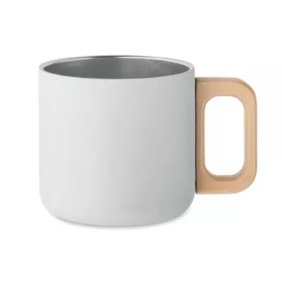 Double wall mug with a wooden handle 350 ml