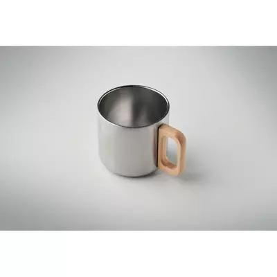 Double wall mug with a wooden handle 350 ml