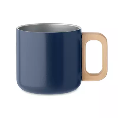 Double wall mug with a wooden handle 350 ml
