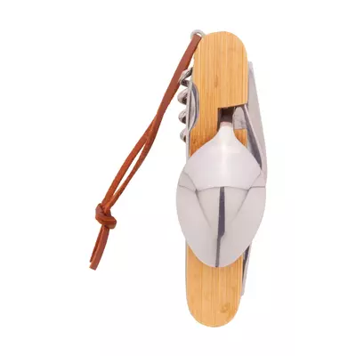 Мултифункционален нож за пътуване с бамбукова дръжка