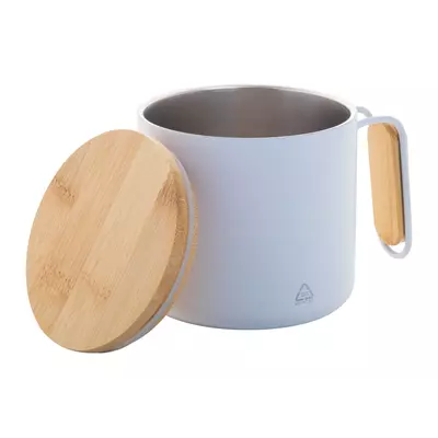 Steel thermomug with a bamboo lid 300 ml