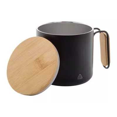 Steel thermomug with a bamboo lid 300 ml