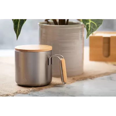 Стоманена термочаша с бамбуков капак 300 ml