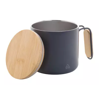 Steel thermomug with a bamboo lid 300 ml