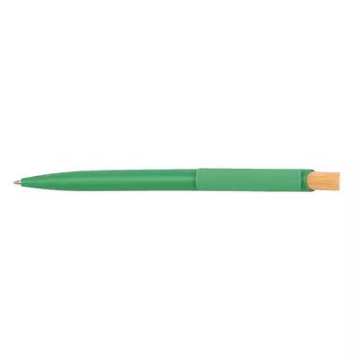 Corfu - plastic ball pen with bamboo button
