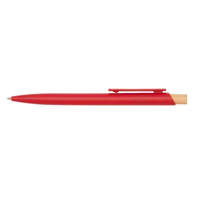 Corfu - plastic ball pen with bamboo button