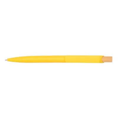 Corfu - plastic ball pen with bamboo button