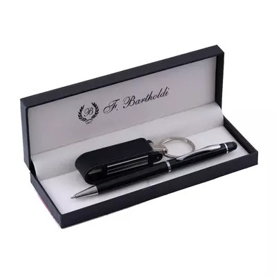 Комплект метална химикалка и кожено USB 32GB