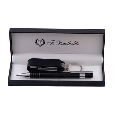 Metal pen and leather USB 32GB set