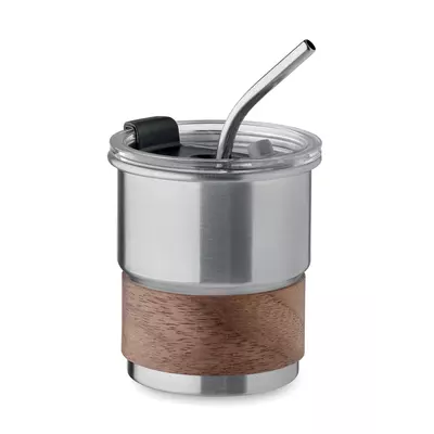 Stainless steel tumbler with straw