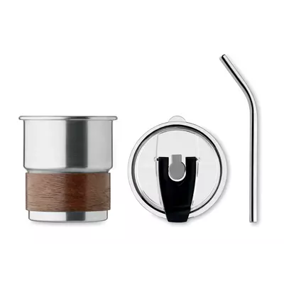 Stainless steel tumbler with straw