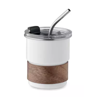 Stainless steel tumbler with straw