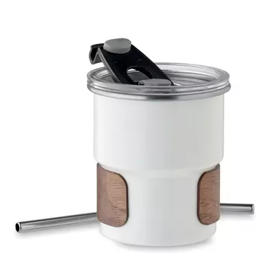 Stainless steel tumbler with straw