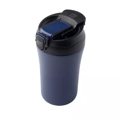 Thermos cup with push-button opening and straw 400 ml
