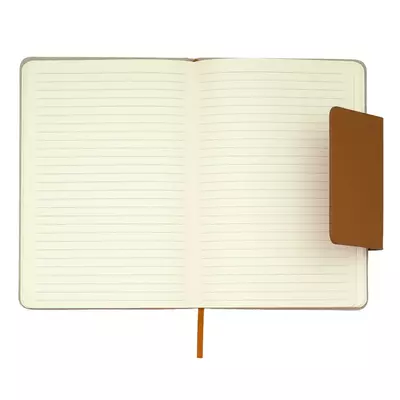 A5 notebook with leather cover and card compartment