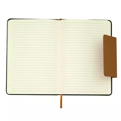 А5 бележник с кожено капаче с отделение за карти