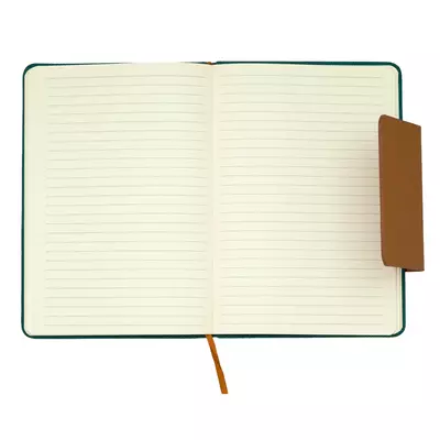 А5 бележник с кожено капаче с отделение за карти