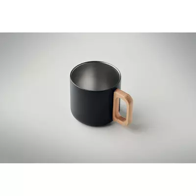 Double wall mug with a wooden handle 350 ml