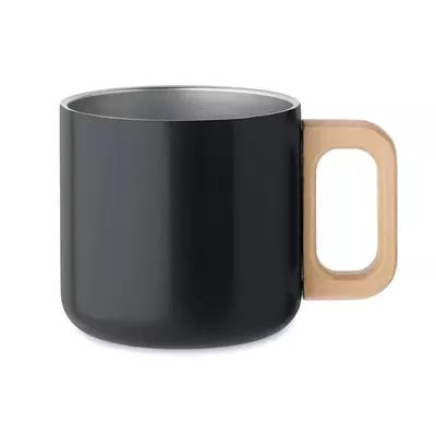 Double wall mug with a wooden handle 350 ml