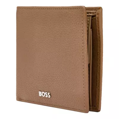 Money wallet with flap Classic Grained Camel