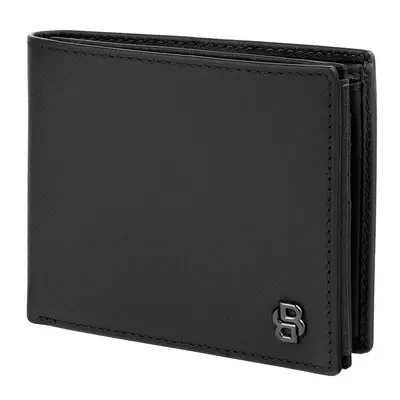 Money wallet with flap Double B Saffiano Black