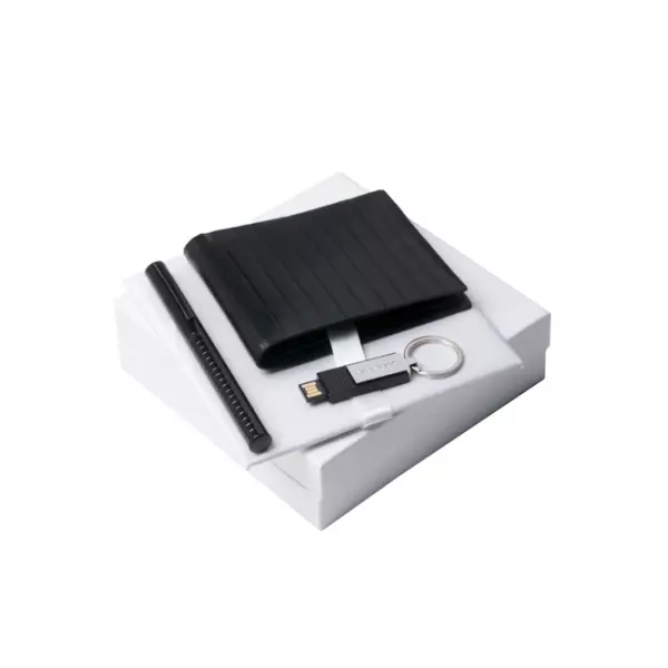 Комплект ключодържател-USB 4GB, портфейл и ролер Trace Noir