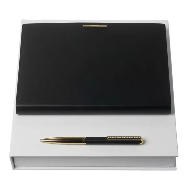 Комплект бележник А5 и химикалка Barrette Noir