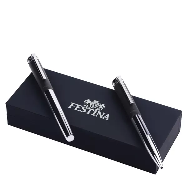 Set ball and roller pen Prestige Chrome Black