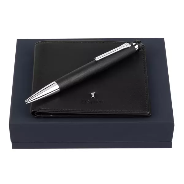 Set leather wallet and ball pen